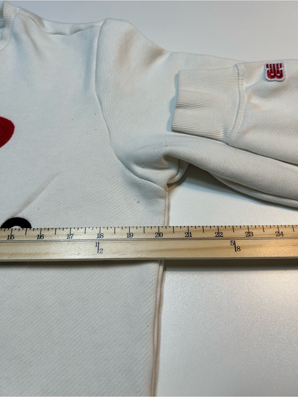 New Balance Essentials Stacked Logo Fleece Crewneck Sweatshirt White - Picture 6 of 10